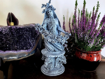 Hel, Goddess of Death and the Underworld Bust, Hand Painted Resin Sculpture | Pagan Goddess Figurine | Altar Statue for Gothic Home Decor