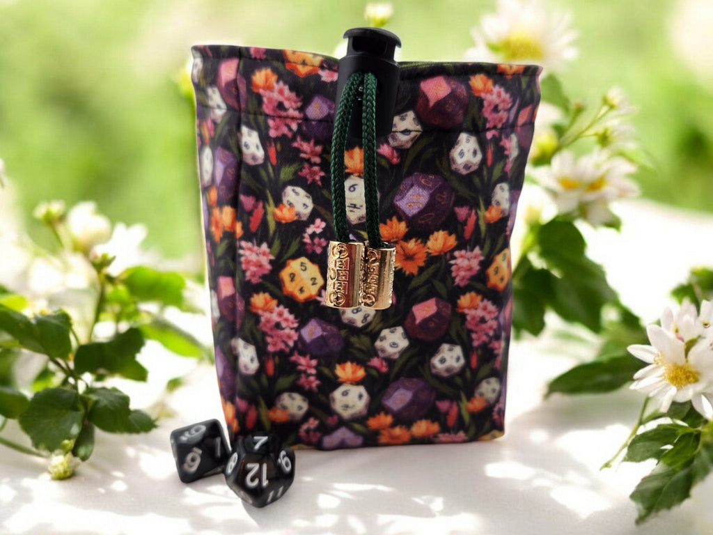 Dice and Flower dice bag, TTRPG