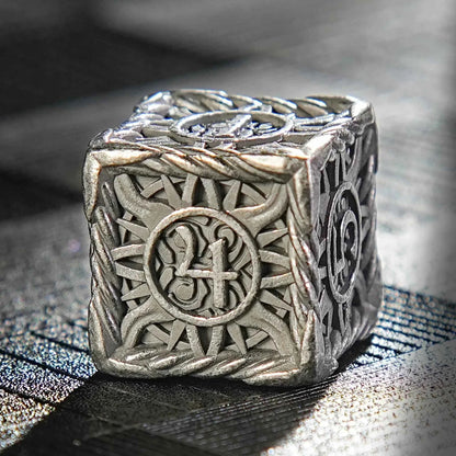 DND Antique Nickel Sun Metal Polyhedron Dice Set