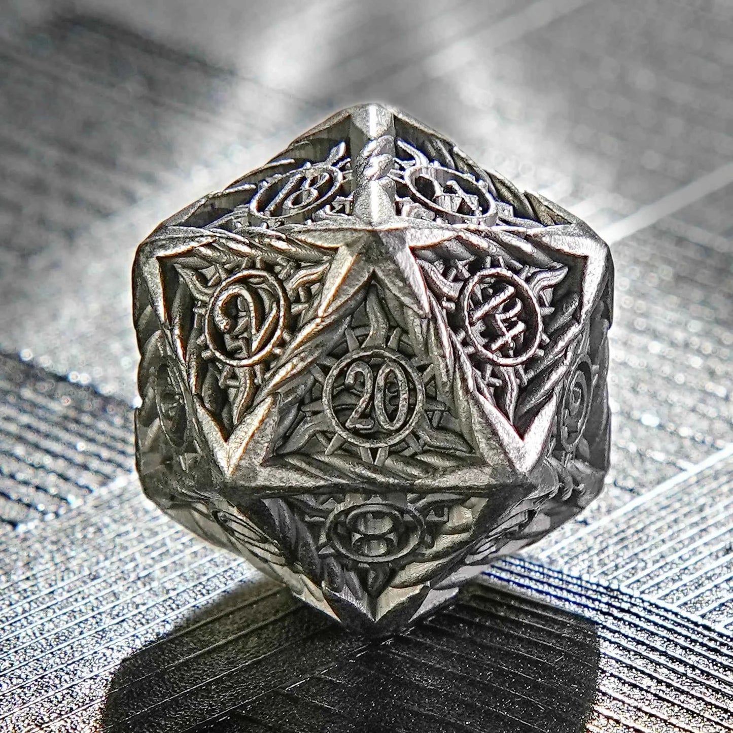 DND Antique Nickel Sun Metal Polyhedron Dice Set