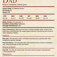 DnD Dad Shirt With Stat Block