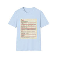 DnD Dad Shirt With Stat Block