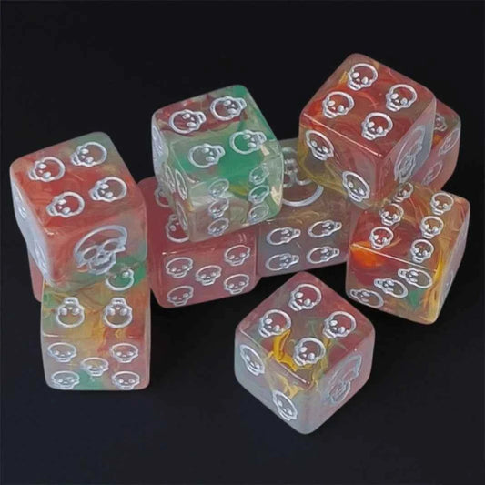 DND Dice 16mm Skull Acrylic D6 Dice Halloween RPG Board Game Dice