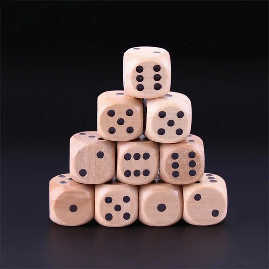 DND Dice 16mm Wooden D6 Classic Tabletop RPG Game Dice