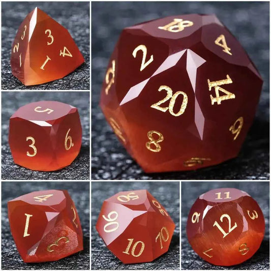 DND Dice - Crimson Glass Gem Polyhedron RPG Dice Set