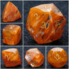DND Dice | Diamond Cut Amber-Orange Glass Gemstone Dice Set