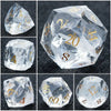 DND Dice-Diamond Cut Crystal Clear Glass Gemstone Dice Set
