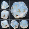 DND Dice | Diamond-Cut Opalite Glass Gemstone Dice Set