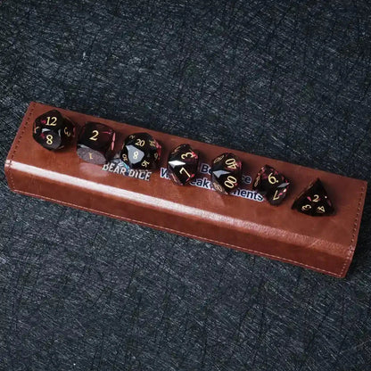 DND Dice - Engraved Gold Numbered Ruby Multi-Sided Dice Set