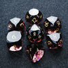 DND Dice - Engraved Gold Numbered Ruby Multi-Sided Dice Set