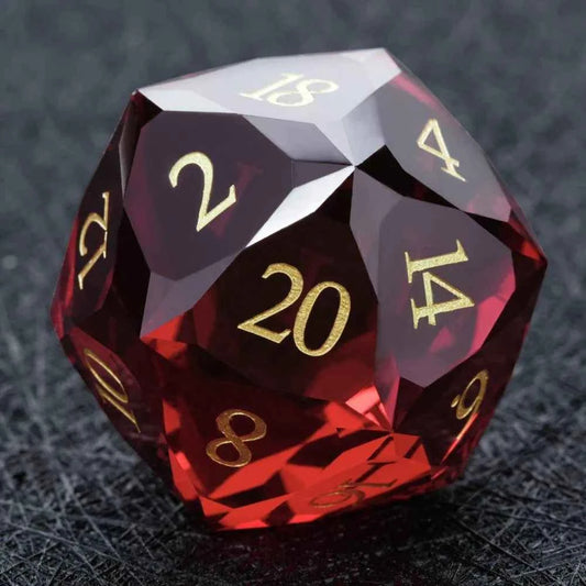 DND Dice-Garnet Red Glass Gemstone Dice Set