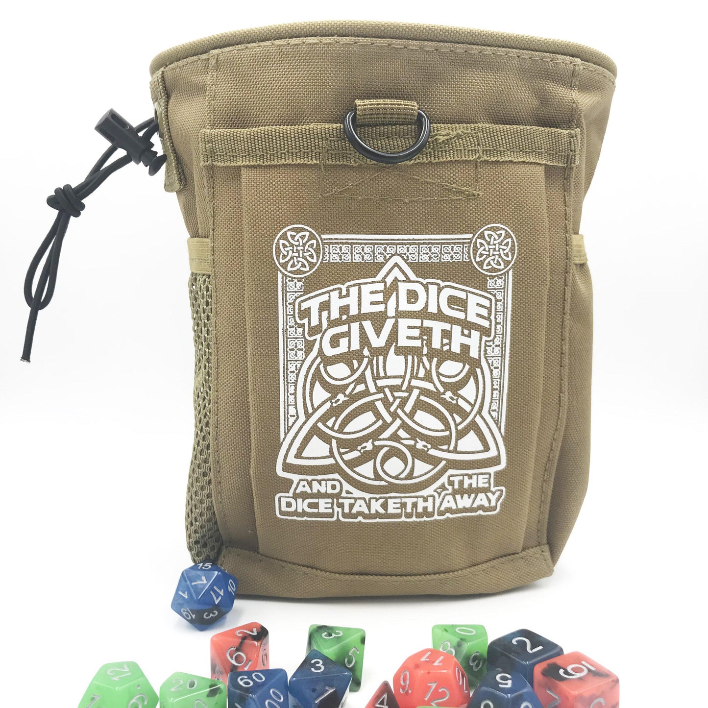 Dice Giveth and Taketh Deluxe Dice Bag – Large Waterproof RPG Dice Storage