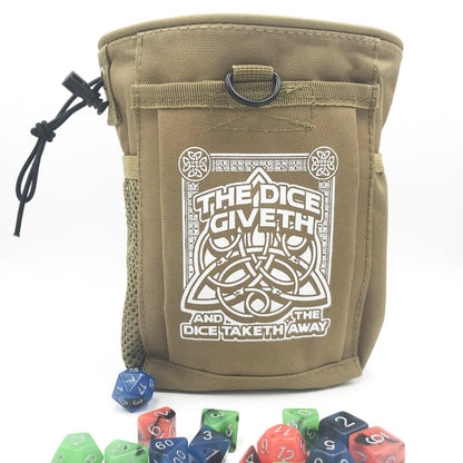 Dice Giveth and Taketh Deluxe Dice Bag – Large Waterproof RPG Dice Storage