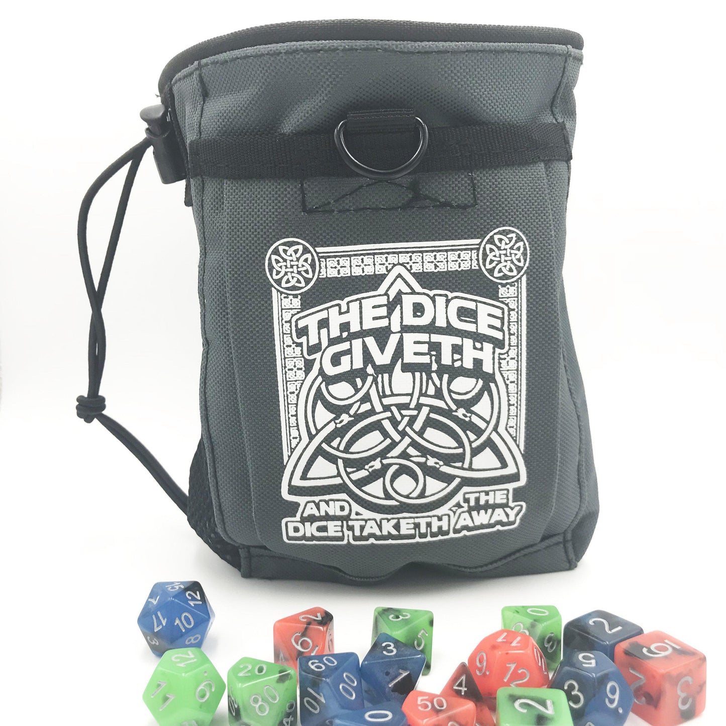 Dice Giveth and Taketh Deluxe Dice Bag – Large Waterproof RPG Dice Storage