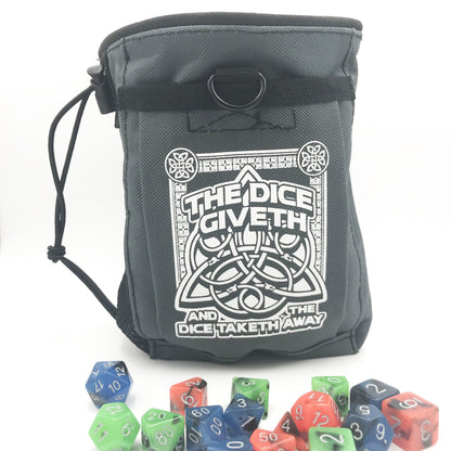 Dice Giveth and Taketh Deluxe Dice Bag – Large Waterproof RPG Dice Storage