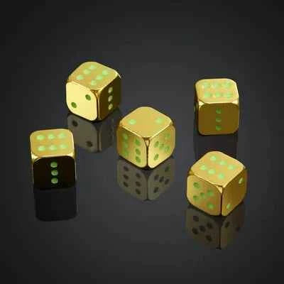DND Dice Luminous Metal D6 Dice 5 Pack 13mm