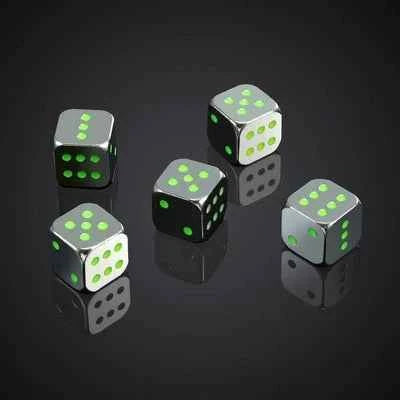 DND Dice Luminous Metal D6 Dice 5 Pack 13mm