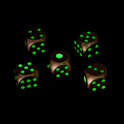 DND Dice Luminous Metal D6 Dice 5 Pack 13mm