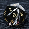 Black Polyhedral Glass DND Dice Set + Gold Numerals