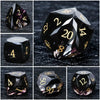 Black Polyhedral Glass DND Dice Set + Gold Numerals