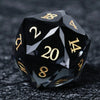DND Dice - Premium Black Glass Gem RPG Dice Set