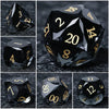 DND Dice - Premium Black Glass Gem RPG Dice Set