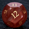 DND Gem Dice Set Crystal Flame Red Glass Diamond Cut Gold Digital RPG Dice