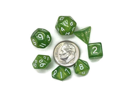 Fresh Meadow Mini 10mm Apple Green DND Dice Set in Tube