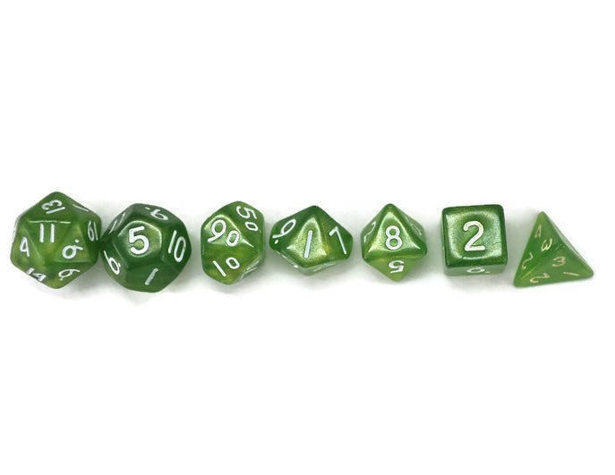 dnd mini dice set, apple green color