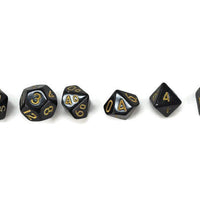 dnd mini dice set, black and gold