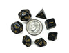 dnd mini dice set, black and gold