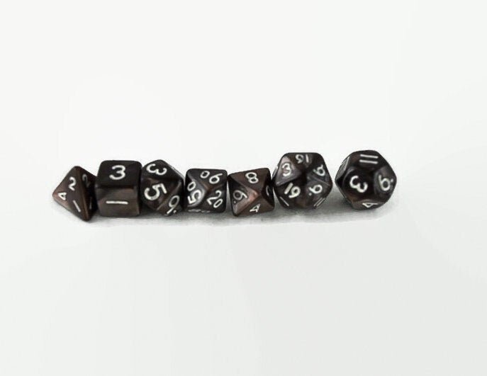 Hot Chocolate Mini 10mm Dark Brown DND Dice Set in Tube