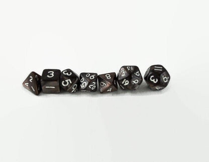 Hot Chocolate Mini 10mm Dark Brown DND Dice Set in Tube