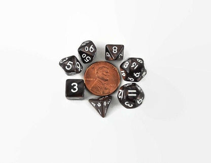 Hot Chocolate Mini 10mm Dark Brown DND Dice Set in Tube