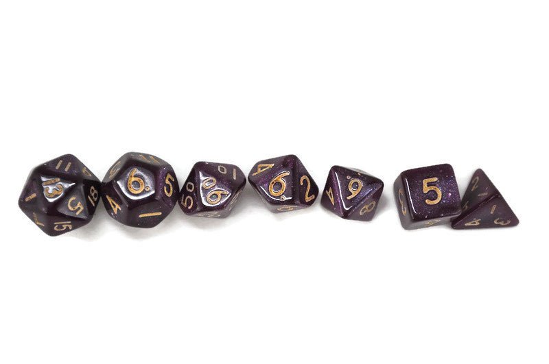 Twilight Mini 10mm Plum Purple DND Dice Set in Tube