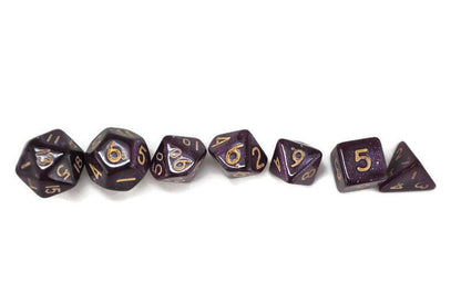 Twilight Mini 10mm Plum Purple DND Dice Set in Tube