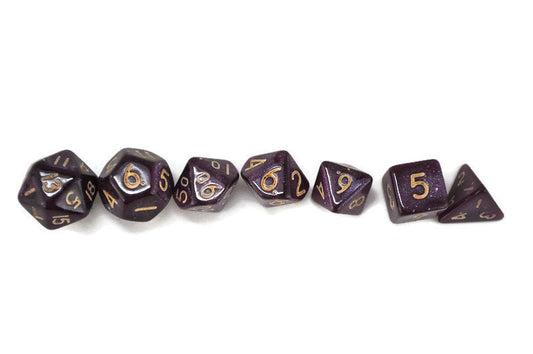 Twilight Mini 10mm Plum Purple DND Dice Set in Tube