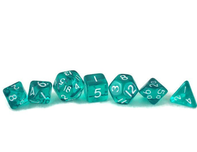 dnd mini dice set, teal
