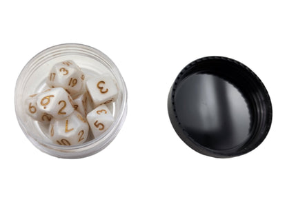 Magical Dreams Mini 10mm White DND Dice Set in Tube
