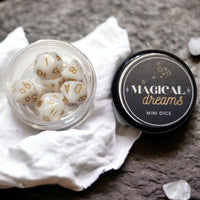 dnd mini dice set, white magical dreams