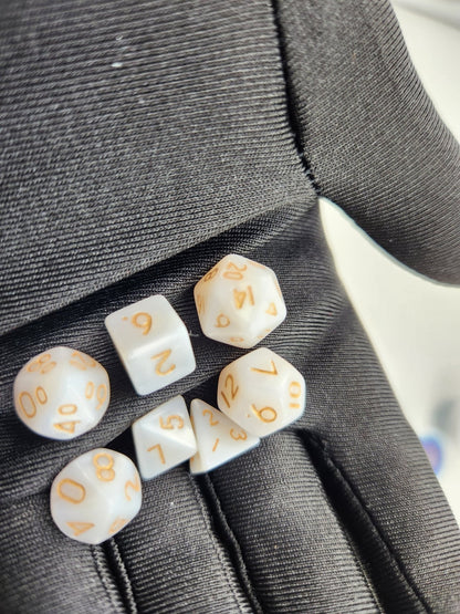 Magical Dreams Mini 10mm White DND Dice Set in Tube