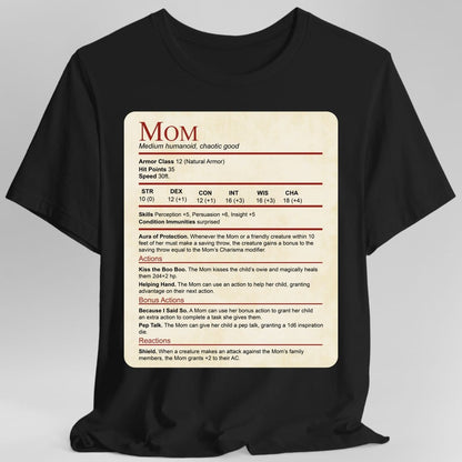 Mom DND Shirt - Funny Stat Block