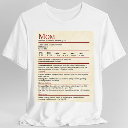 Mom DND Shirt - Funny Stat Block