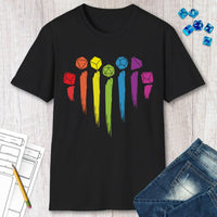 DnD Pride Shirt with Dice Rainbow