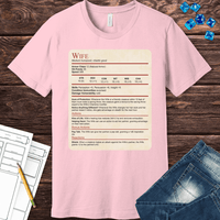 DnD Wife Stat Block T-Shirt