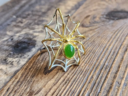 AA Spider Jade Ring — Nephrite Jade in Sterling Silver