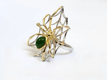 AA Spider Jade Ring — Nephrite Jade in Sterling Silver