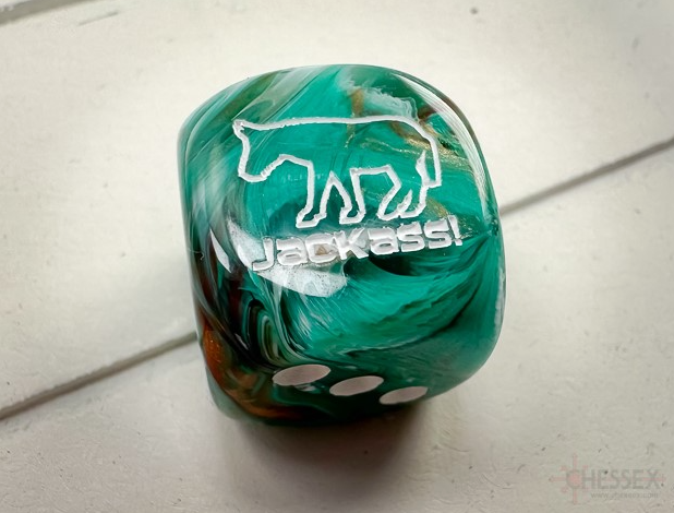 Donkey JACKASS! (Dice colors are filled at random) | Pipped Dice 16mm