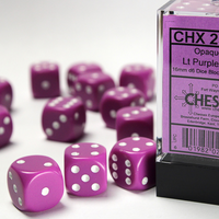 Opaque 16mm d6 Light Purple/white Dice Block™ (12 dice) OOP