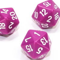 Single d20 Opaque Polyhedral Light Purple/white d20 (Sold per die)